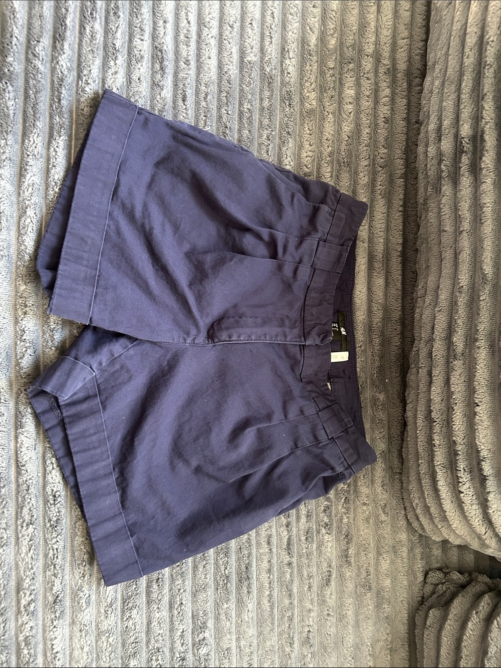 H&M Navy Tailored mid-rise Shorts